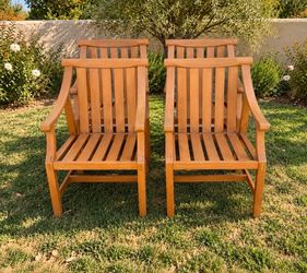 4 Summit Solid Teak Patio Dining Armchairs – Best Offer – Available