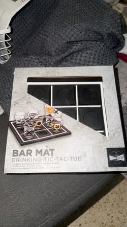 Bar mat drinking tic tac toe