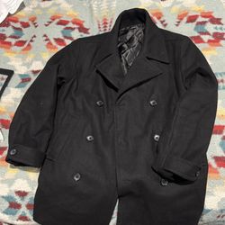 Peacoat Wool Men’s Coat -Black 