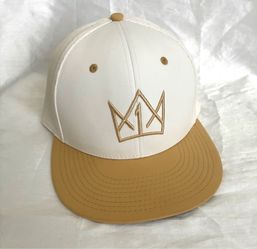 White and Gold Snapback Hat