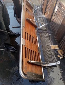 Teak and stainless Swimstep