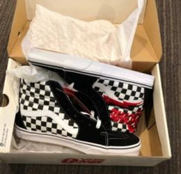 David Bowie checkered vans size 12 men