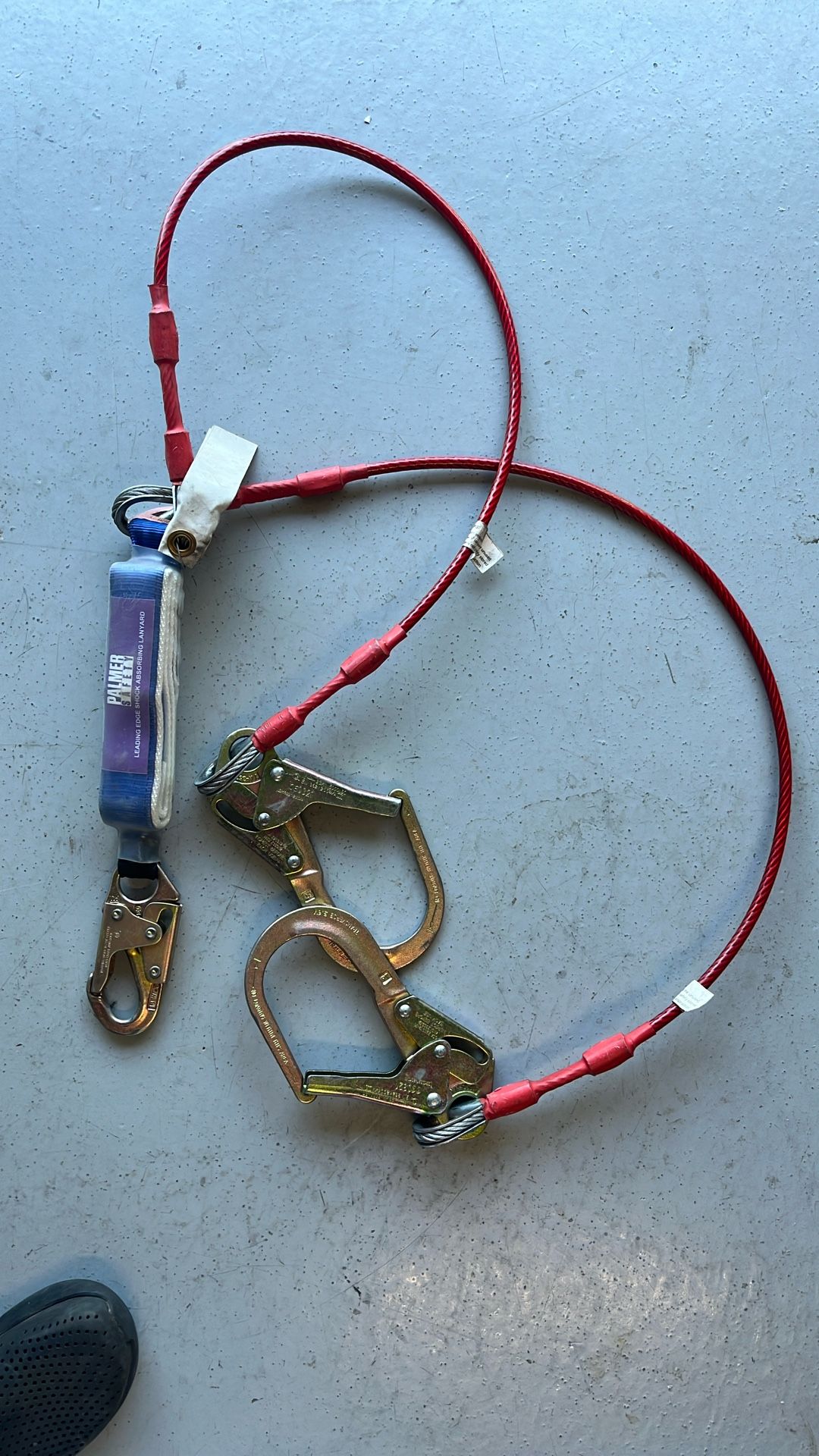 Palmer safety Dual Class Y-Leg Shock Absorbing Lanyard w/Rebar Hooks