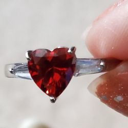 Ruby 925 Silver Ring Size 7