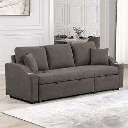 Sleeper Pull Out Sofa Bed Sectional Couch With Cup Holder