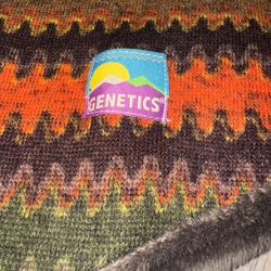 Genetics Neck Warmer Gaiter One Size Brown Green Orange Fleece Lined