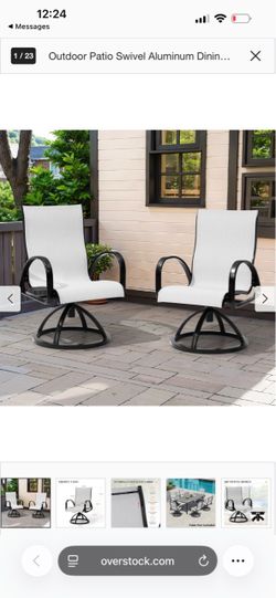 Outdoor Patio Swivel Aluminum Dining Chairs Sunbrella Fabric