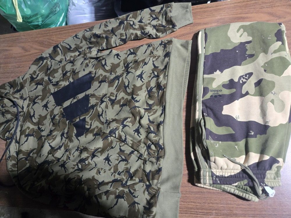 Camo Adidas Sweat Pants And Hoody