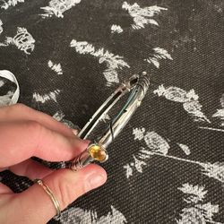 Vintage John Atencio Classic 18k Gold And Sterling Bangle With Citrine