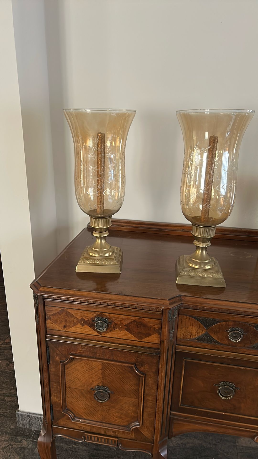 Brass Glass Candle Holders