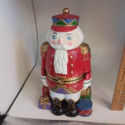 Vintage Santa Nutcracker Trinket Statue 
