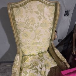 French Louis XV-style bergère armchair
