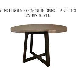 48” Round Concrete Dining Table – Modern Cyrus Style (HEAVY / SOLID)