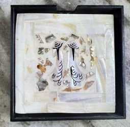 Coaster Set Mother Of Pearl Asian Theme Set Of 6