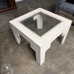 Modern Square Glass-Top Accent / Coffee Table