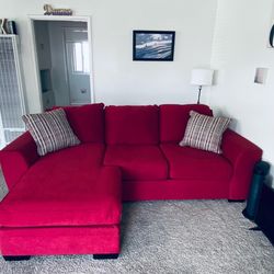 Red L Shaped couch for Sale