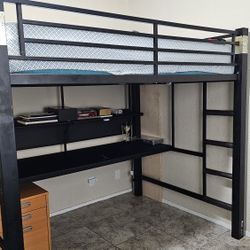 Frame Full Size Bed With Desk