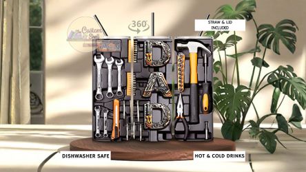 Dad Tools 20 Oz Stainless Steel Tumbler (READ DESCRIPTION)