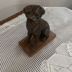 Dog Statue On Wood