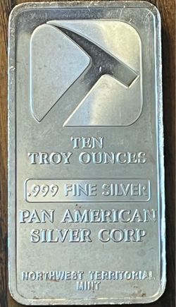 10 Oz Silver NWTM, Pan American Silver Corp Bullion Bar