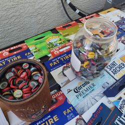 Craft Beer Bottle Caps And Six Pack Boxes