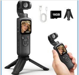 4K Digital Camera for Vlogging and Beginner Creators, Handheld Video Camera with PDAF Autofocus, 330° AI Face Tracking, WiFi App Control, Webcam and T