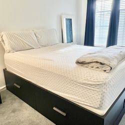 Mattress with Bed Frame – IKEA BRIMNES (Queen)