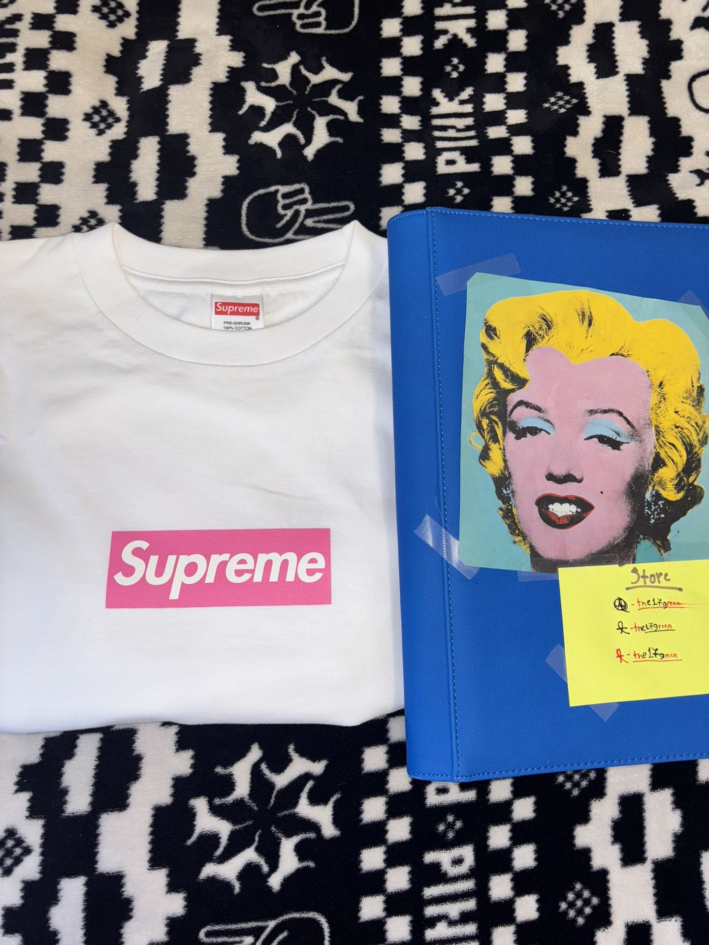 Supreme Pink on White Box Logo Print Tee Short Sleeve Men's Size S