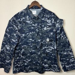 Navy Military Working Blouse • Blue Digital Camo • Large - Regular