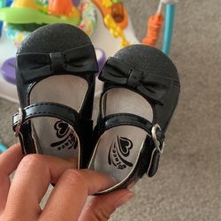 0-3 months baby black ballerina shoes / black flats