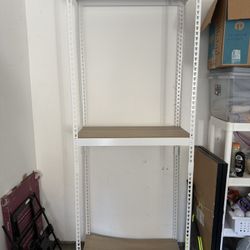 White Metal Storage Shelves 
