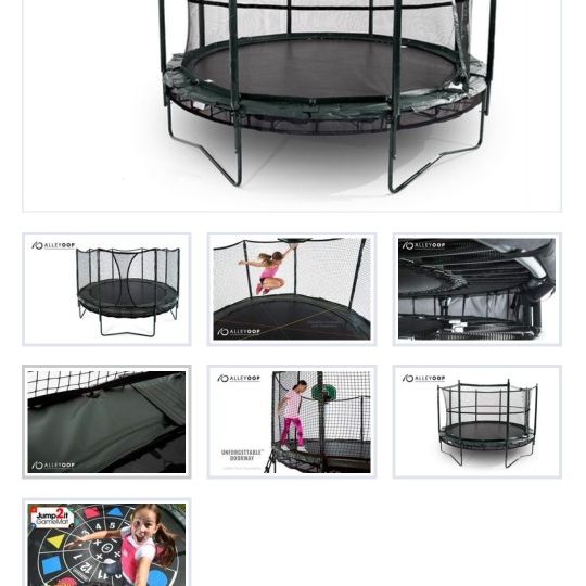 USED DOUBLE BOUNCE TRAMPOLINE WITH ATTACHMENTS