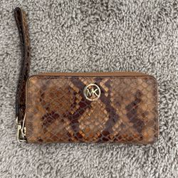 Michael Kors Brown Snake Skin Wallet Clutch