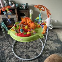 Fisher-Price Tiger Time Jumperoo, infant activity center with music, lights, sounds, and early learning