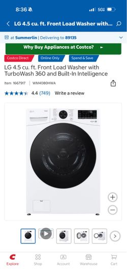 LG 4.5 cu. ft. Front Load Washer with TurboWash 360 and Built-In Intelligence
