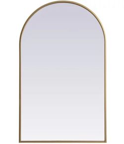 Elegant Lighting Ayra Arch Wall Mirror in a Classic Brass Finish
