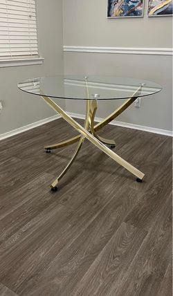 Round Dining Table - Gold