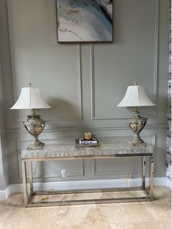 Pair of ornate vintage lamps