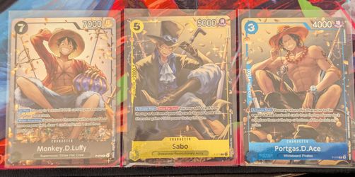 One Piece Promo Lot set Monkey D Luffy Sabo Ace p-075 p-073 p-074 Tin Card Game Promos
