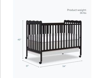 3-in-1 Convertible Baby Crib, Locking Wheels
Portable & Converts to Toddler Bed & Daybed, 3 Adjustable Height
Brand new in the box 
NO MATTRESS INCLUD