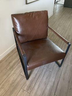 Brown Faux Leather Chair