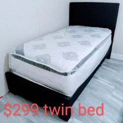 $299 Twin Bed Frame With Mattress And Box-spring Brand New Free Delivery 