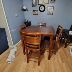 Tall Table And 4 Chairs Dining Set