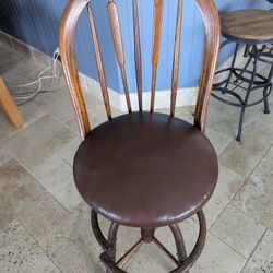 Antique Sturdy Swivel Bar Stool