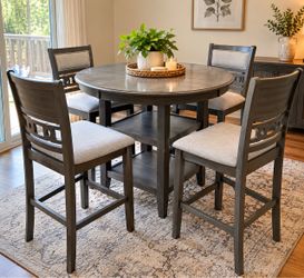 Counter Height Dining Table Set with 4 Chairs