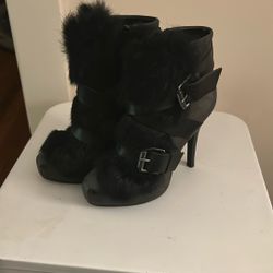 ASH Black Rabbit Fur Boots