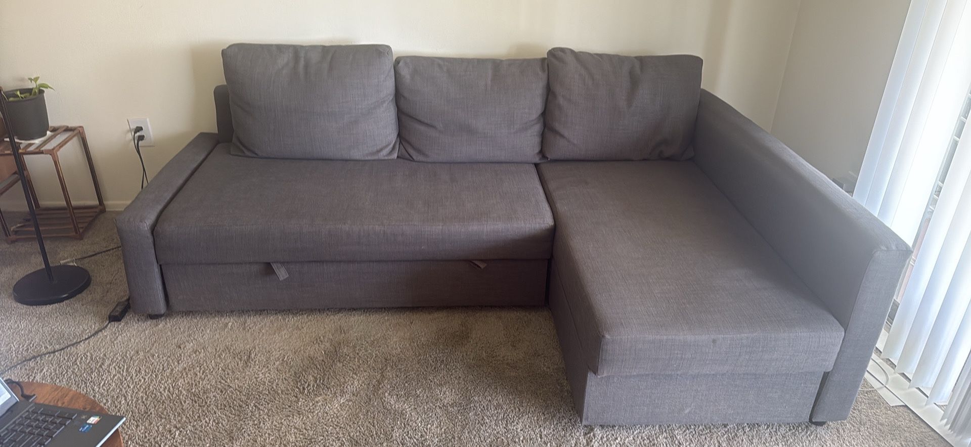 IKEA - Sleeper sectional,3 seat w/storage, Skiftebo dark gray