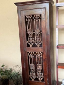 Solid Wood Wine Cabinet / Rustic Wine Storage Cabinet
