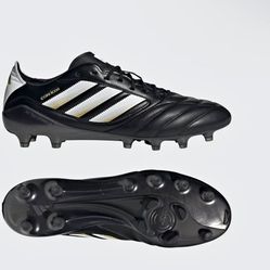 adidas Unisex Copa Icon II Firm Artificial Ground Sneaker, Black/White/Gold Metallic, 10 Men