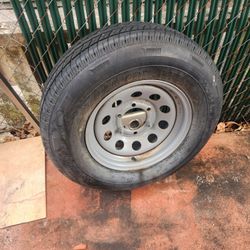 Trailer Tire 15" with Spare Rack 